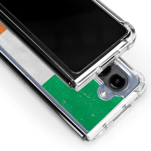 Ireland Flag Distressed Galaxy Z Fold5 5G Clear Case